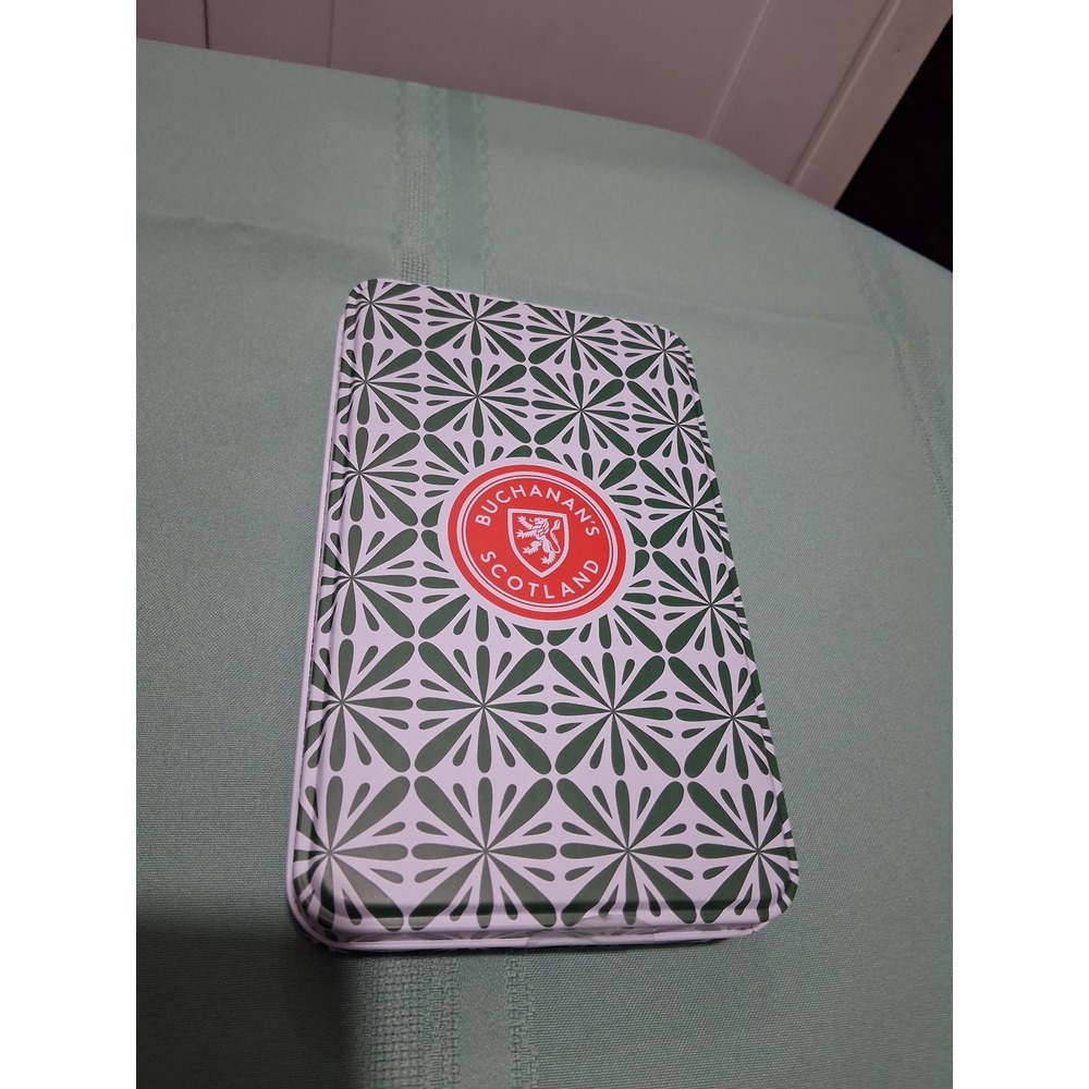 Buchanans Scotland Double Six Collectible Domino Set in Decorative Green Tin